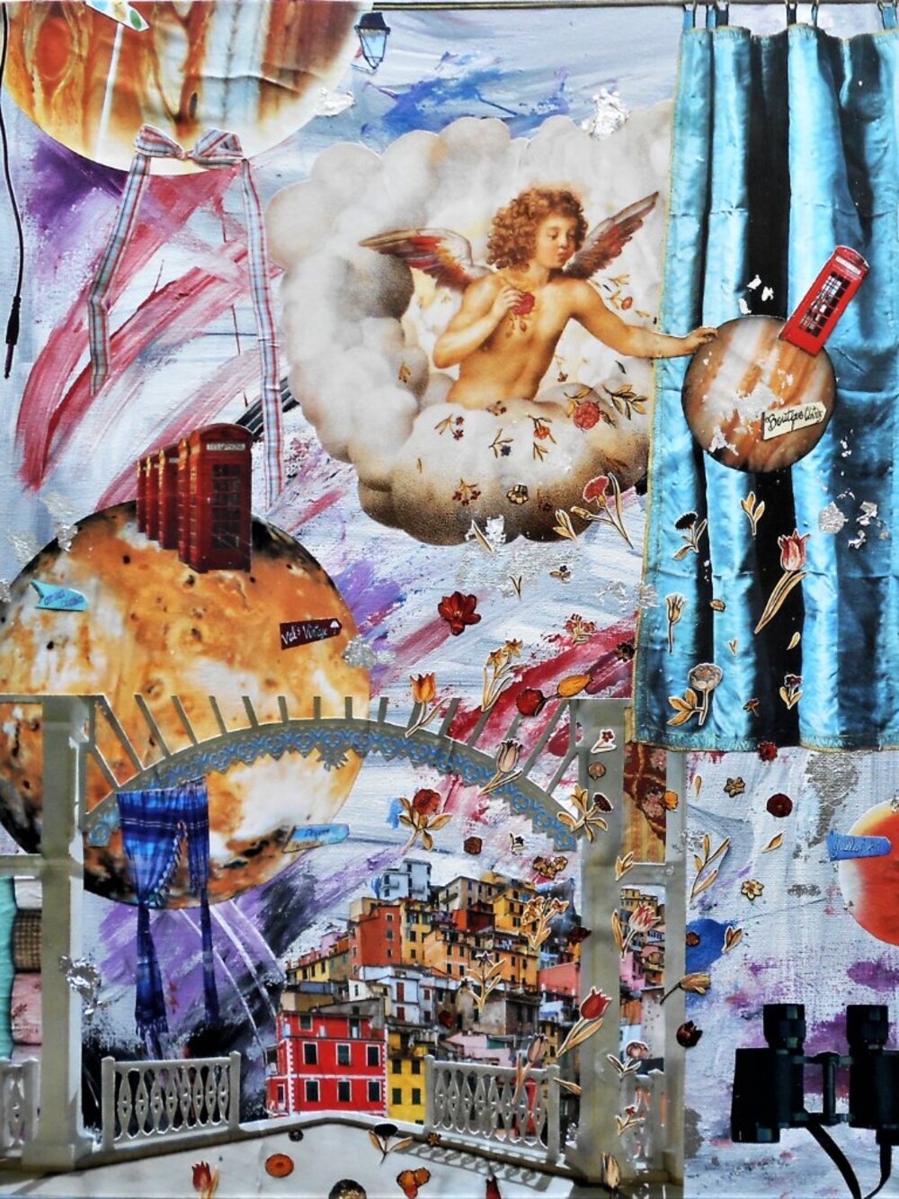 Original & unique collage on a 16 X 20 X 1/2 canvas
